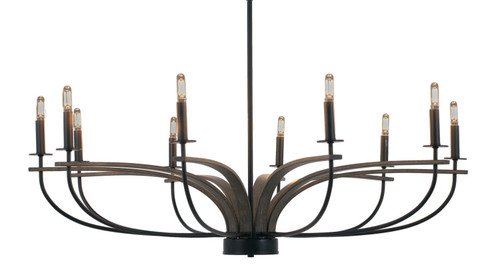 Toltec Lighting - 2910-MBDW - Ten Light Chandelier - Monterey - Matte Black & Painted Distressed Wood-look Metal