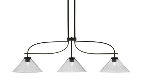 Toltec Lighting - 2936-MBDW-2122 - Three Light Billiard/Island - Monterey - Matte Black & Painted Distressed Wood-look