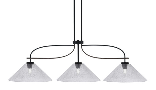Toltec Lighting - 2936-MBDW-2162 - Three Light Island Pendant - Monterey - Matte Black & Painted Distressed Wood-look