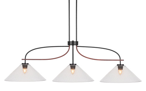 Toltec Lighting - 2936-MBWG-308 - Three Light Bar - Monterey - Matte Black & Painted Wood-look Metal