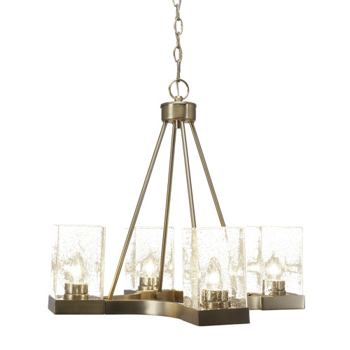 Toltec Lighting - 3024-NAB-530 - Four Light Chandelier - Nouvelle - New Age Brass