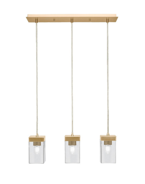 Toltec Lighting - 3213-NAB-530 - Three Light Cluster Pendalier - Nouvelle - New Age Brass