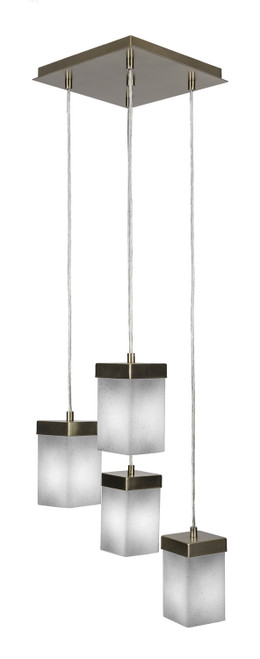 Toltec Lighting - 3214-NAB-531 - Four Light Cluster Pendalier - Nouvelle - New Age Brass