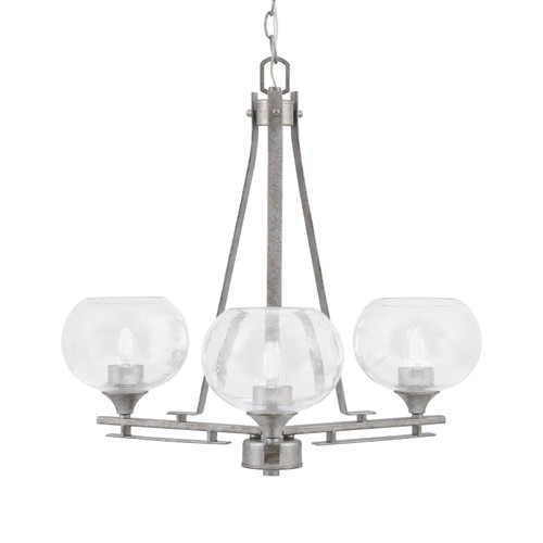 Toltec Lighting - 323-AS-202 - Three Light Chandelier - Uptowne - Aged Silver