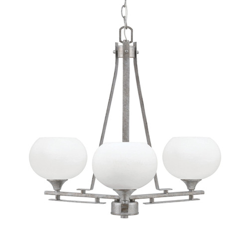Toltec Lighting - 323-AS-212 - Three Light Chandelier - Uptowne - Aged Silver