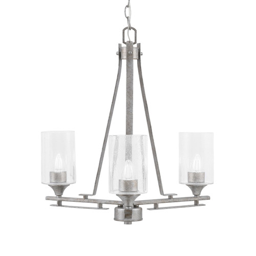 Toltec Lighting - 323-AS-300 - Three Light Chandelier - Uptowne - Aged Silver