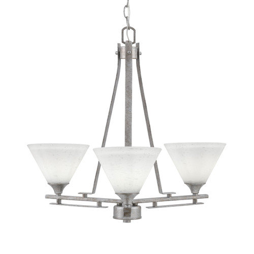 Toltec Lighting - 323-AS-312 - Three Light Chandelier - Uptowne - Aged Silver