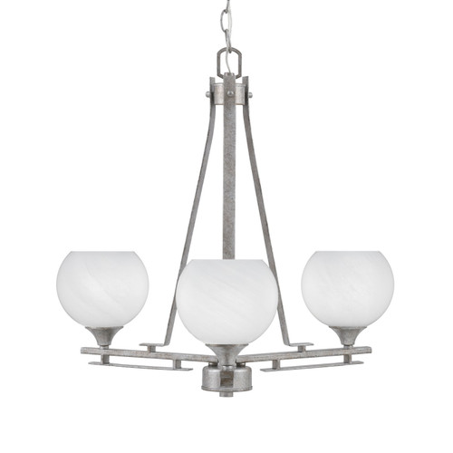 Toltec Lighting - 323-AS-4101 - Three Light Chandelier - Uptowne - Aged Silver