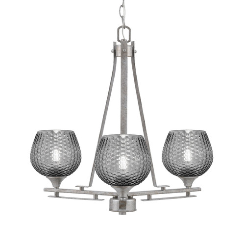 Toltec Lighting - 323-AS-4602 - Three Light Chandelier - Uptowne - Aged Silver