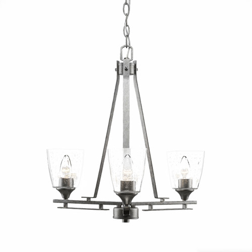 Toltec Lighting - 323-AS-461 - Three Light Chandelier - Uptowne - Aged Silver