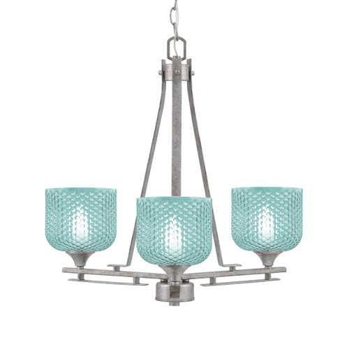 Toltec Lighting - 323-AS-4615 - Three Light Chandelier - Uptowne - Aged Silver