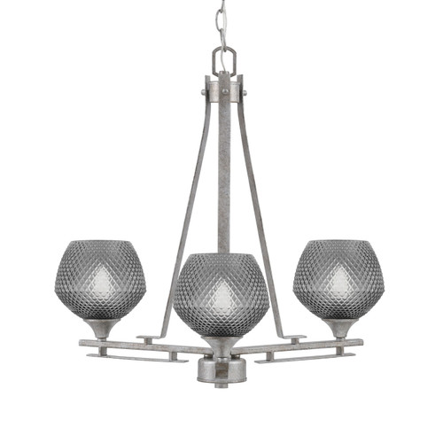 Toltec Lighting - 323-AS-4622 - Three Light Chandelier - Uptowne - Aged Silver
