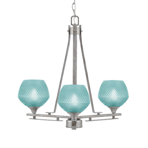 Toltec Lighting - 323-AS-4625 - Three Light Chandelier - Uptowne - Aged Silver