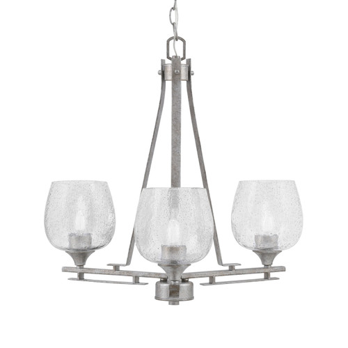 Toltec Lighting - 323-AS-4812 - Three Light Chandelier - Uptowne - Aged Silver
