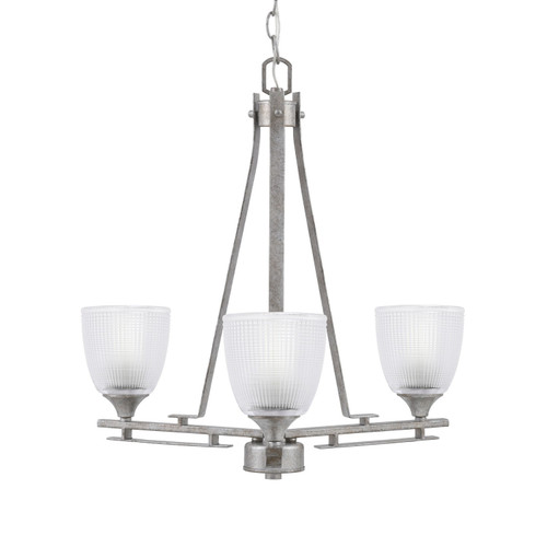 Toltec Lighting - 323-AS-500 - Three Light Chandelier - Uptowne - Aged Silver