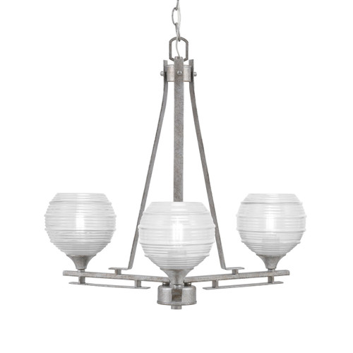 Toltec Lighting - 323-AS-5110 - Three Light Chandelier - Uptowne - Aged Silver