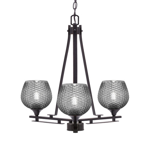 Toltec Lighting - 323-DG-4602 - Three Light Chandelier - Uptowne - Dark Granite