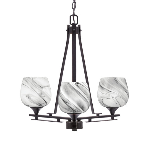 Toltec Lighting - 323-DG-4819 - Three Light Chandelier - Uptowne - Dark Granite
