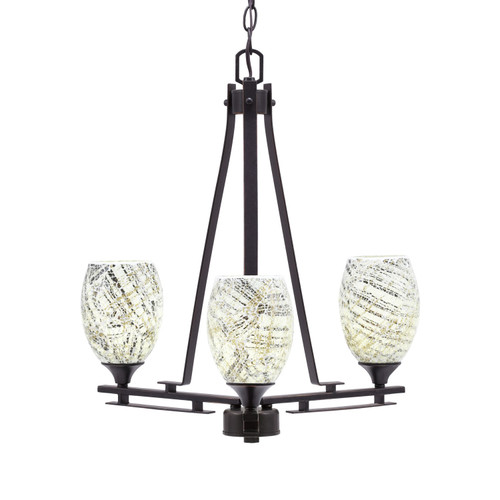 Toltec Lighting - 323-DG-5054 - Three Light Chandelier - Uptowne - Dark Granite