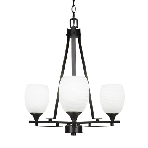 Toltec Lighting - 323-DG-615 - Three Light Chandelier - Uptowne - Dark Granite
