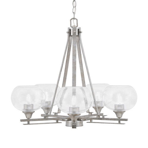Toltec Lighting - 325-AS-202 - Five Light Chandelier - Uptowne - Aged Silver