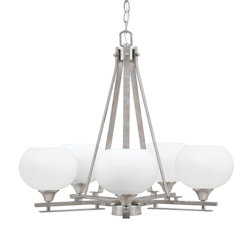 Toltec Lighting - 325-AS-212 - Five Light Chandelier - Uptowne - Aged Silver