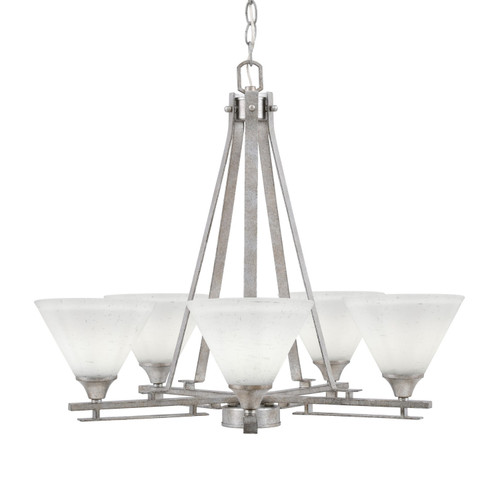 Toltec Lighting - 325-AS-312 - Five Light Chandelier - Uptowne - Aged Silver