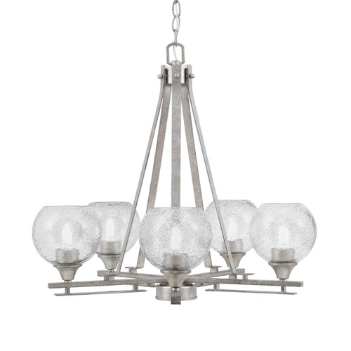 Toltec Lighting - 325-AS-4102 - Five Light Chandelier - Uptowne - Aged Silver