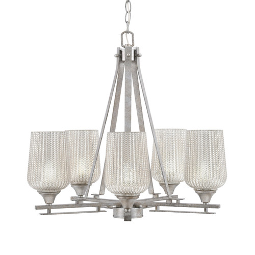 Toltec Lighting - 325-AS-4253 - Five Light Chandelier - Uptowne - Aged Silver