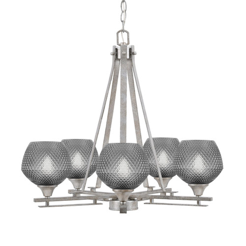 Toltec Lighting - 325-AS-4622 - Five Light Chandelier - Uptowne - Aged Silver