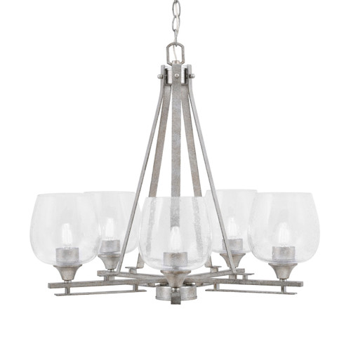 Toltec Lighting - 325-AS-4810 - Five Light Chandelier - Uptowne - Aged Silver