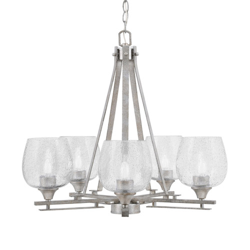 Toltec Lighting - 325-AS-4812 - Five Light Chandelier - Uptowne - Aged Silver