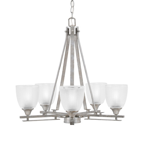 Toltec Lighting - 325-AS-500 - Five Light Chandelier - Uptowne - Aged Silver