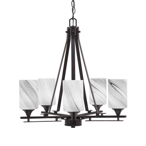 Toltec Lighting - 325-DG-3009 - Five Light Chandelier - Uptowne - Dark Granite