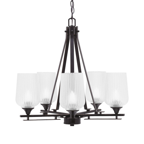 Toltec Lighting - 325-DG-4250 - Five Light Chandelier - Uptowne - Dark Granite