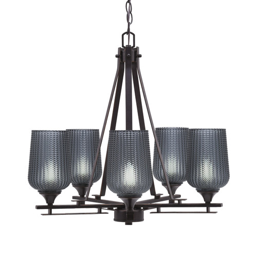 Toltec Lighting - 325-DG-4252 - Five Light Chandelier - Uptowne - Dark Granite