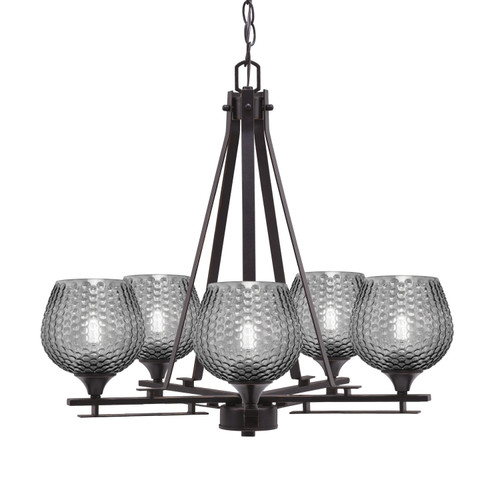 Toltec Lighting - 325-DG-4602 - Five Light Chandelier - Uptowne - Dark Granite