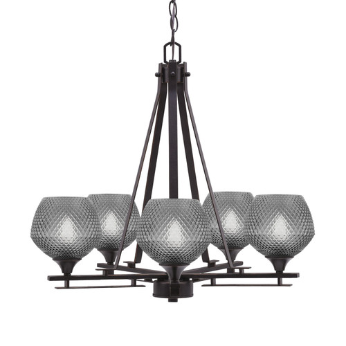 Toltec Lighting - 325-DG-4622 - Five Light Chandelier - Uptowne - Dark Granite