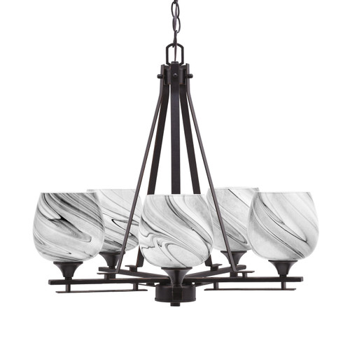 Toltec Lighting - 325-DG-4819 - Five Light Chandelier - Uptowne - Dark Granite