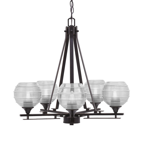 Toltec Lighting - 325-DG-5110 - Five Light Chandelier - Uptowne - Dark Granite