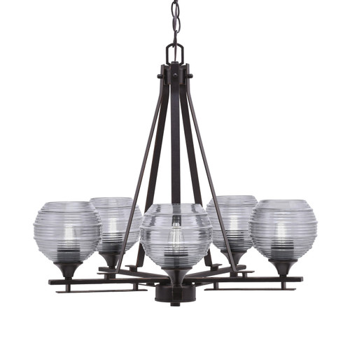 Toltec Lighting - 325-DG-5112 - Five Light Chandelier - Uptowne - Dark Granite
