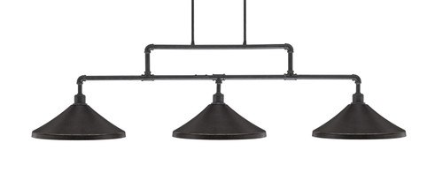 Toltec Lighting - 333-DG-422 - Three Light Bar - Vintage - Dark Granite