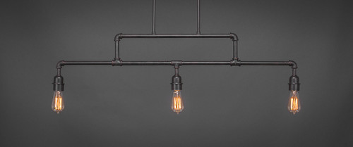 Toltec Lighting - 333-DG-AT18 - Three Light Bar - Vintage - Dark Granite