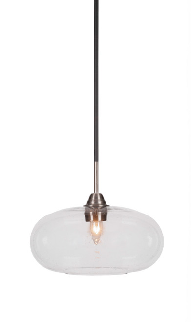 Toltec Lighting - 3401-MBBN-206 - One Light Pendant - Paramount - Matte Black & Brushed Nickel