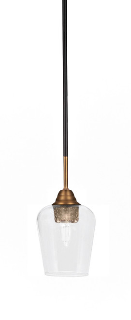 Toltec Lighting - 3401-MBBR-210 - One Light Mini Pendant - Paramount - Matte Black & Brass