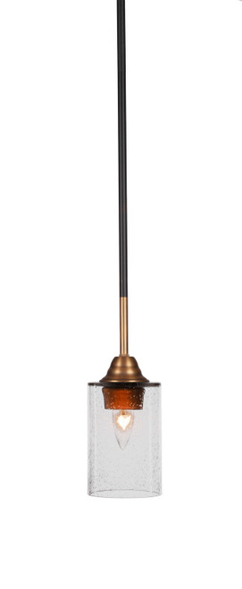 Toltec Lighting - 3401-MBBR-300 - One Light Mini Pendant - Paramount - Matte Black & Brass
