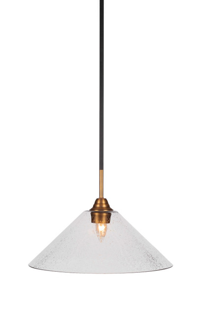 Toltec Lighting - 3401-MBBR-308 - One Light Pendant - Paramount - Matte Black & Brass