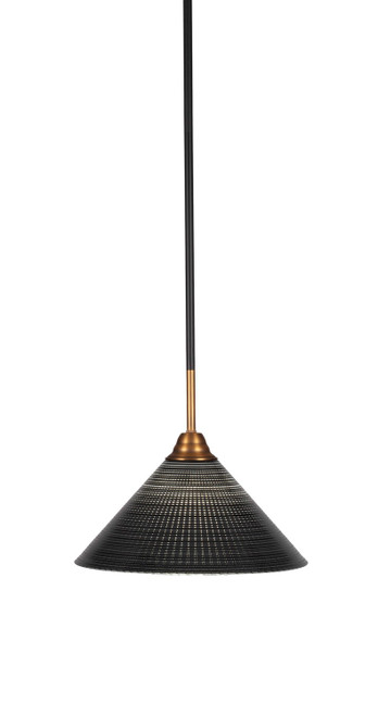 Toltec Lighting - 3401-MBBR-4009 - One Light Pendant - Paramount - Matte Black & Brass