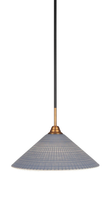 Toltec Lighting - 3401-MBBR-4012 - One Light Pendant - Paramount - Matte Black & Brass