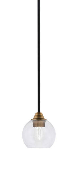 Toltec Lighting - 3401-MBBR-4100 - One Light Mini Pendant - Paramount - Matte Black & Brass